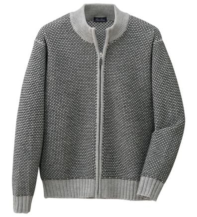 「お洒落編地柄ニットジャケット（メンズブルゾン）」