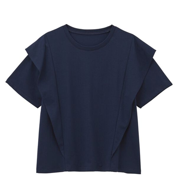 RANAN（ラナン）の「【ひんやり】華奢見えラッフルショルダーTシャツ（カットソー）」｜詳細画像