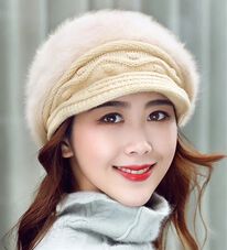 「ファー使いキャスケット（帽子）」