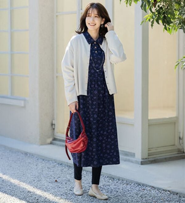 ルフラン（ルフラン）の「【２色組】小花柄衿付ロングワンピース（ロングワンピース）」｜詳細画像