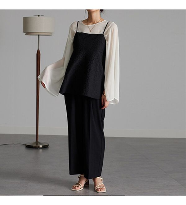 RANAN（ラナン）の「ふくれジャカードキャミブラウス（ブラウス）」｜詳細画像