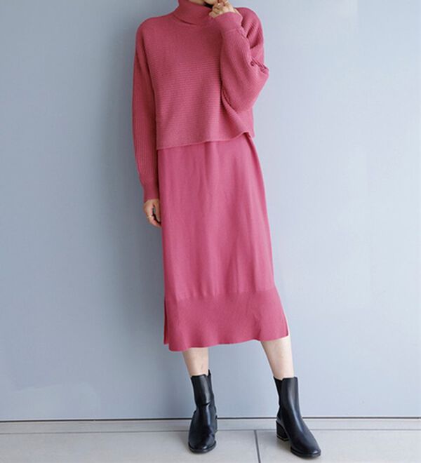 RANAN（ラナン）の「【２点セット】ニットワンピースアンサンブル（ニットワンピース）」｜詳細画像