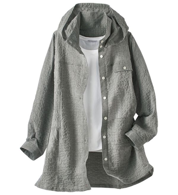 BELLUNA（ベルーナ）の「シャーリング素材日差し対策パーカー（パーカー）」｜ミニ千鳥