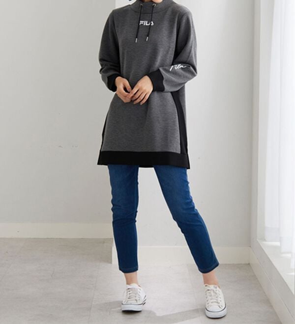 BELLUNA（ベルーナ）の「＜ＦＩＬＡ＞配色切替チュニックワンピース（チュニックワンピース）」｜詳細画像