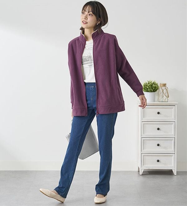 BELLUNA（ベルーナ）の「【選べる裏側】ぐん伸びニットデニムパンツ（フルレングスパンツ）」｜詳細画像