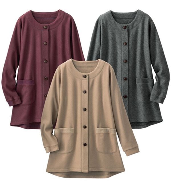 「【３色組】さっと羽織れるおうちジャケット（パジャマ・ルームウェア）」｜3色組