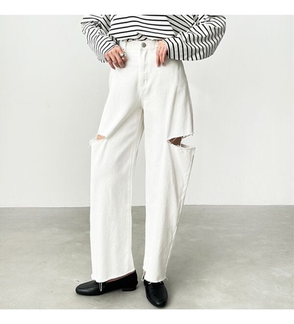 GeeRA（ジーラ）の「アソートカットアウトダメージパンツ（フルレングスパンツ）」｜詳細画像