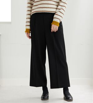BELLUNA（ベルーナ）の「サマ見え（W）ボタン使いワイドパンツ（ワイドパンツ・ガウチョ）」｜黒