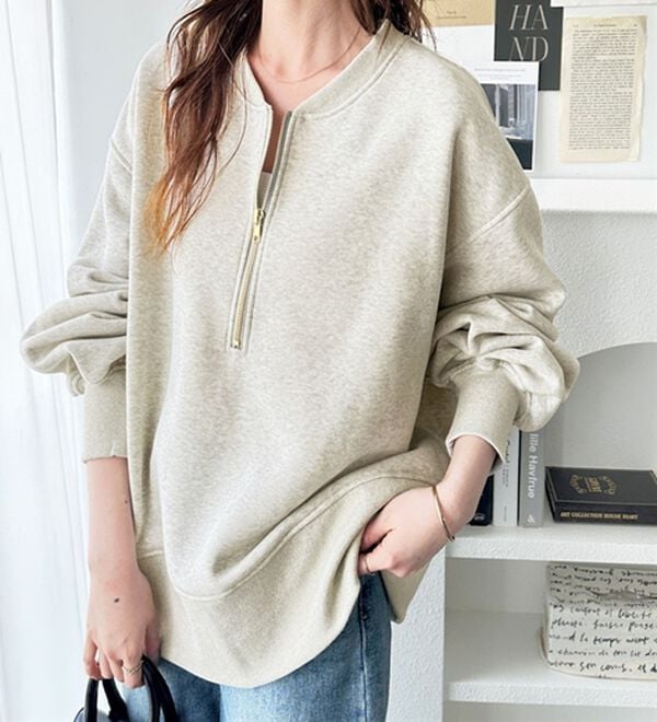 GeeRA（ジーラ）の「【ラク&times;きれい】ハーフジップ裏起毛スウェット（トレーナー・スウェット）」｜詳細画像