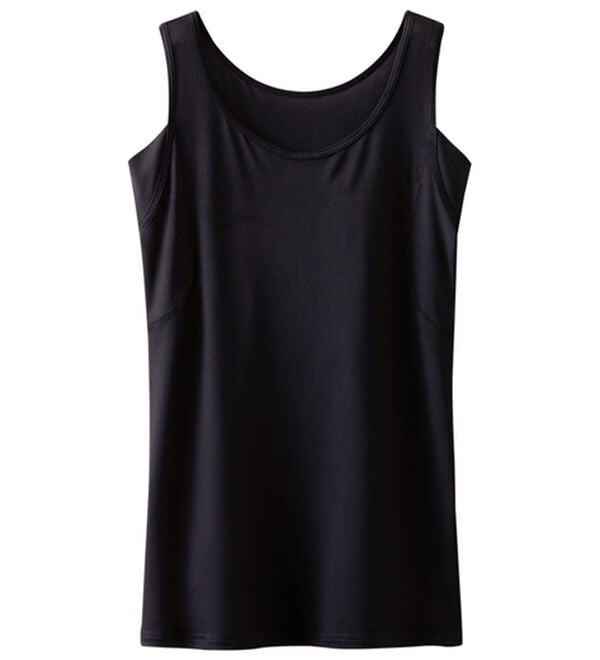 LAVIENNE（ラヴィエンヌ）の「【暑がりさん必見！】瞬間ひんやり冷感！タンクトップインナー＜さらりラボ＞（肌着・インナーウェア）」｜ブラック