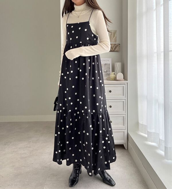 ドット柄キャミワンピース - ベルーナ【公式】