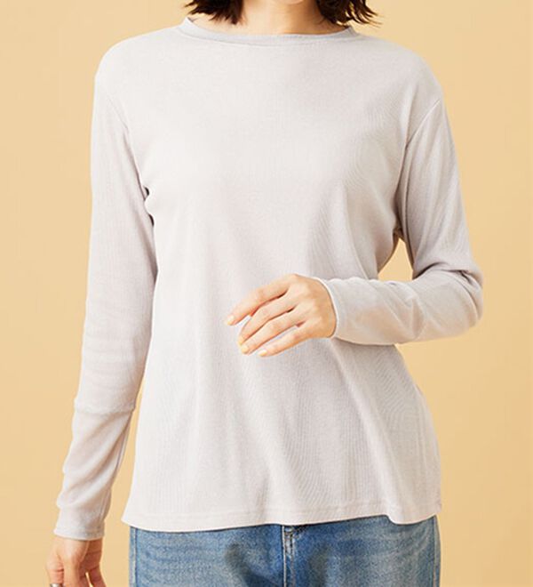 BELLUNA（ベルーナ）の「衿＆袖ラメチュール切替プルオーバー（カットソー）」｜詳細画像