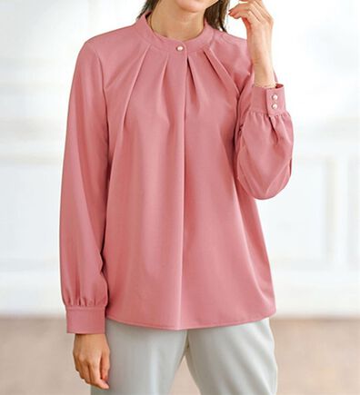 BELLUNA（ベルーナ）の「ジャケットインにぴったり！パール使いカットジョーゼットブラウス（ブラウス）」