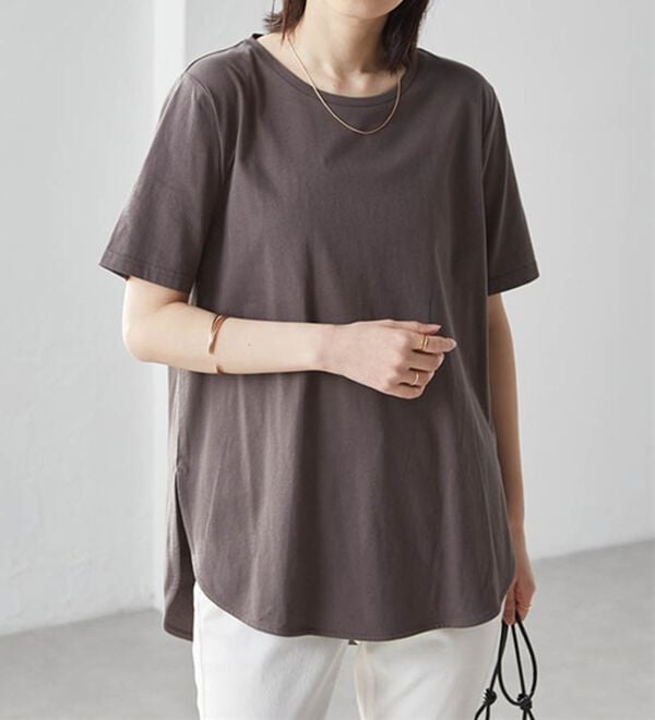 RANAN（ラナン）の「＜ＢＣ＞綿１００％ひんやりラウンドヘムプルオーバー（カットソー）」｜詳細画像