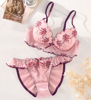 YU'NOW（ユナウ）の「to meeブラ＆ショーツ（ブラジャー＆ショーツセット）」｜ピンク