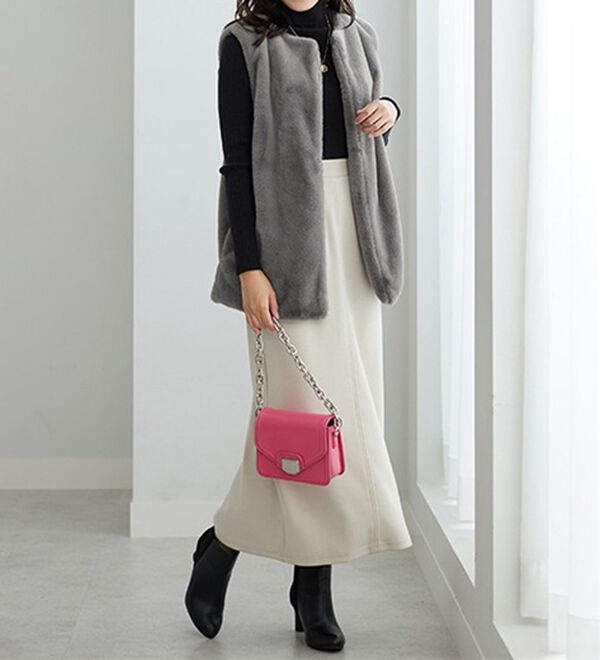 BELLUNA（ベルーナ）の「ホック付き！着映えるファーベスト（ベスト）」｜詳細画像