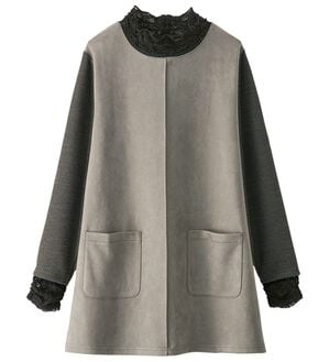 BELLUNA（ベルーナ）の「レース使いスエード調チュニック（チュニック）」｜モカ