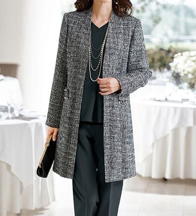 BELLUNA（ベルーナ）の「【４点セット】ツイード素材ロングジャケット着回し４点セット（その他スーツ）」