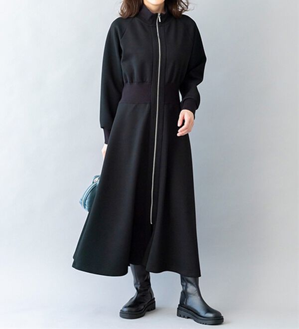 BELLUNA（ベルーナ）の「【ＳＭＡＲＴ　ＥＣＯ　ＪＥＲＳＥＹ】リブ切替ワンピース（ロングワンピース）」｜詳細画像