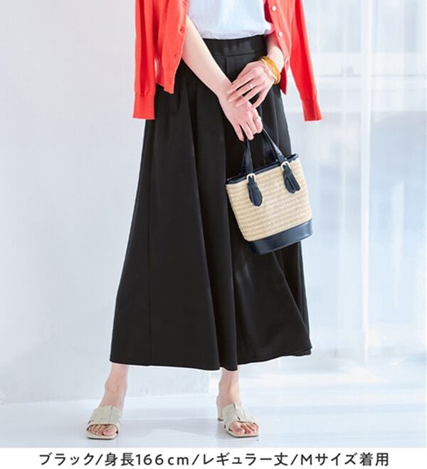 alotta（アロッタ）の「【選べる２丈】上品ドレープパンツ（ワイドパンツ・ガウチョ）」｜詳細画像