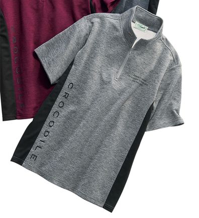 「＜クロコダイル＞杢調ドライメッシュポロシャツ（メンズポロシャツ）」