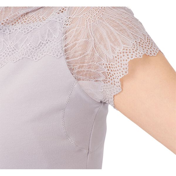 「【５色組】汗染み対策レースネックシャツ（カットソー）」｜詳細画像