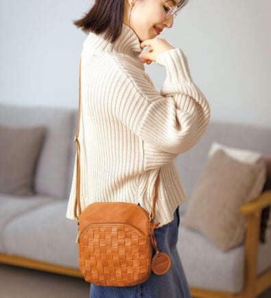 ルフラン（ルフラン）の「＜ズッケロシリーズ＞新ポケット付レザーメッシュショルダー（ショルダーバッグ）」