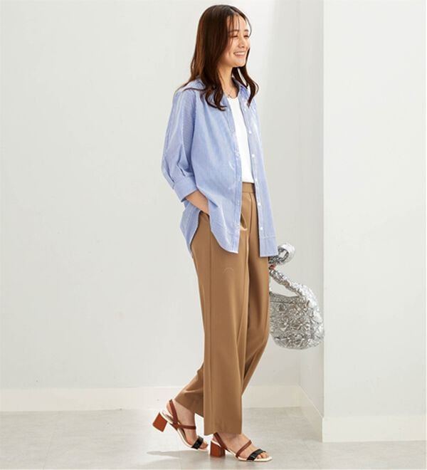 BELLUNA（ベルーナ）の「サラリ快適！ギャザー使いシャツチュニック（チュニック）」｜詳細画像