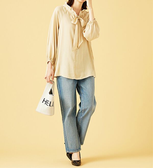 BELLUNA（ベルーナ）の「フリル衿ボウタイデザインブラウス（ブラウス）」｜詳細画像