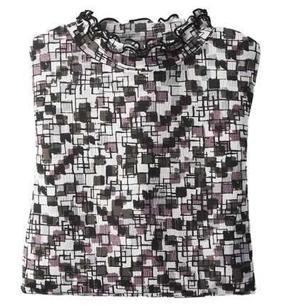 BELLUNA（ベルーナ）の「楊柳素材プリントハイネックプルオーバー（カットソー）」