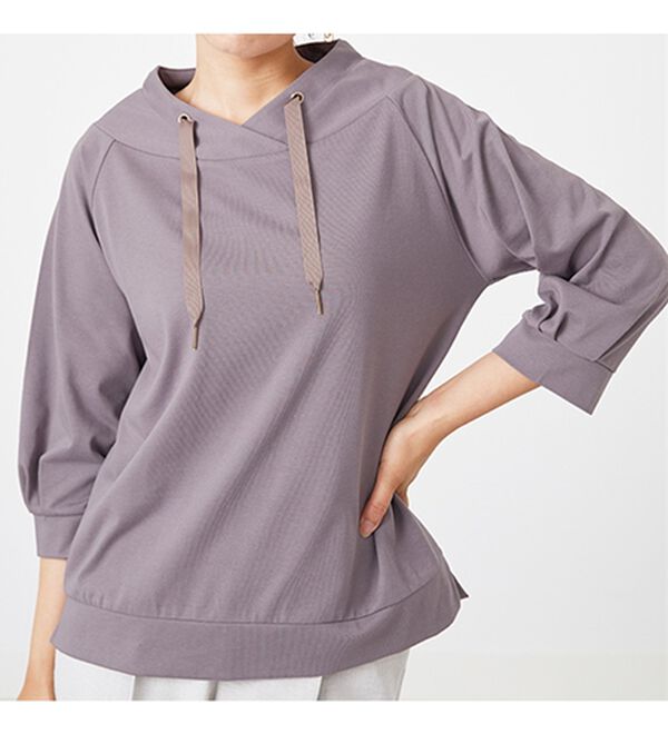 BELLUNA（ベルーナ）の「ヒンヤリ綿混ワイドネックプルオーバー（カットソー）」｜詳細画像