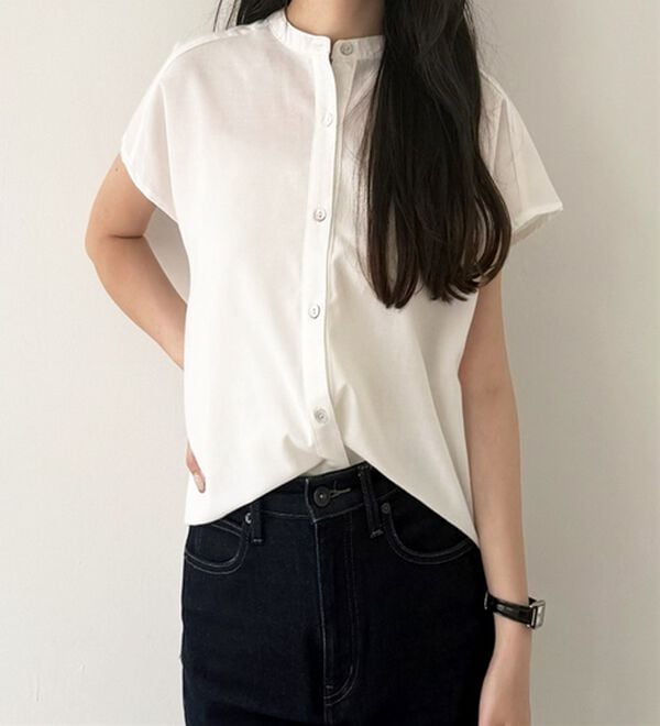 GeeRA（ジーラ）の「綿タッチフレンチスリーブブラウス（ブラウス）」｜詳細画像