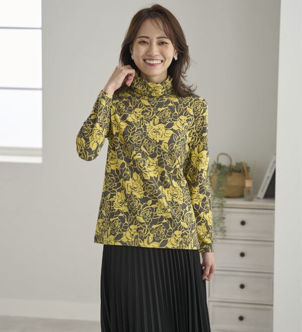 BELLUNA（ベルーナ）の「テンセル（ＴＭ）繊維・コットンプリントプルオーバー（カットソー）」｜詳細画像