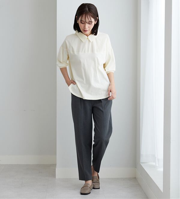 BELLUNA（ベルーナ）の「衿付き異素材切替プルオーバー（カットソー）」｜詳細画像