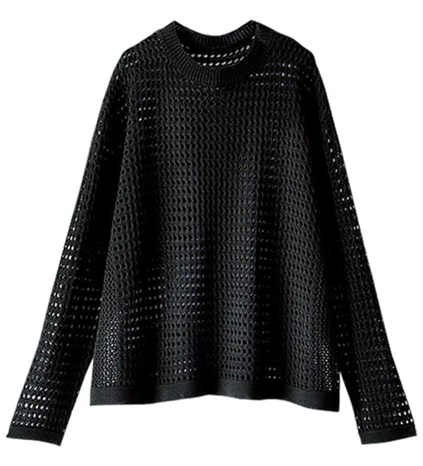 BELLUNA（ベルーナ）の「涼やか麻タッチメッシュニットプルオーバー（ニット・セーター）」｜詳細画像