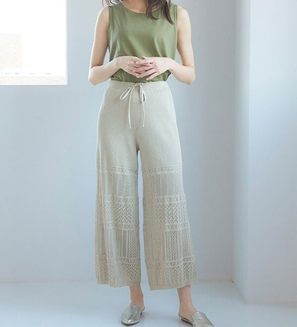 RANAN（ラナン）の「夏でも涼しい！綿１００％ニットセットアップ（セットアップ）」｜詳細画像