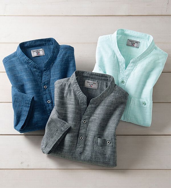 「ひんやり涼やか綿麻ゆったりシャツ（メンズシャツ）」｜詳細画像