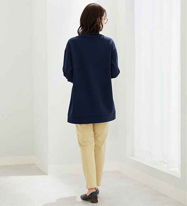 BELLUNA（ベルーナ）の「裏起毛素材ニット切替チュニック（チュニック）」｜詳細画像
