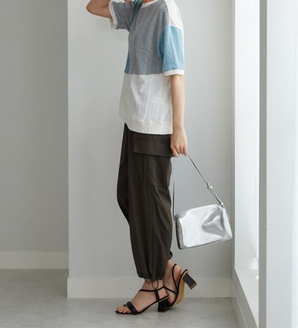 BELLUNA（ベルーナ）の「ミニケーブル柄パッチワーク風プルオーバー（カットソー）」｜詳細画像