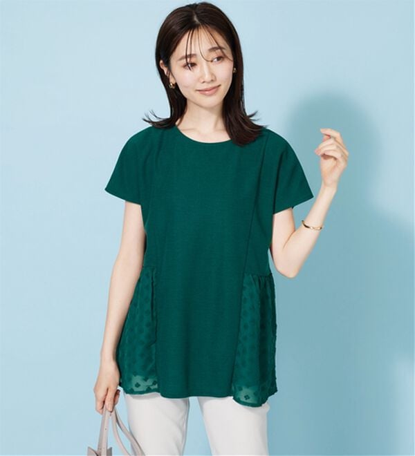 BELLUNA（ベルーナ）の「サイドシアードット切替チュニック（チュニック）」｜詳細画像