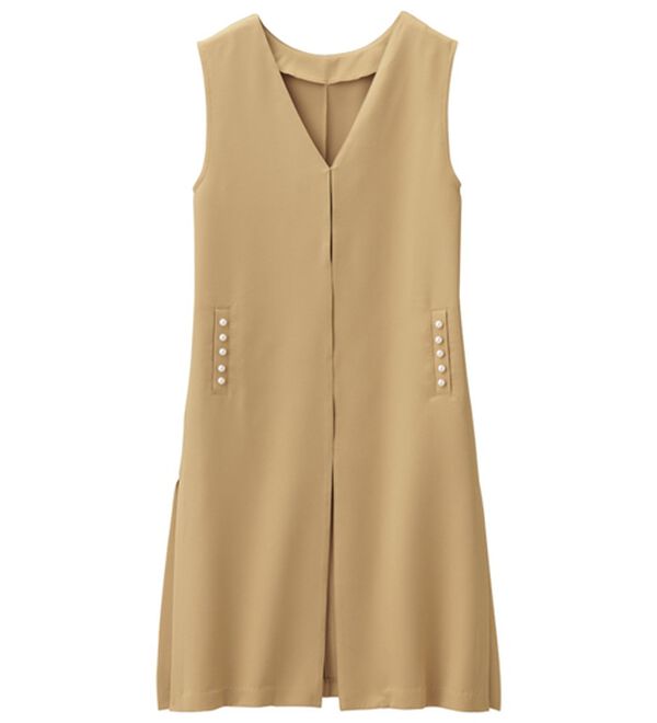 ミーレ　パールロングジレ パール調ビジュー付ロングジレ - ベルーナ【公式】