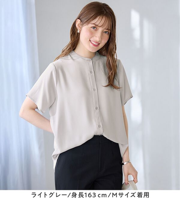 alotta（アロッタ）の「【イージーケア】バックフリルデザインブラウス（ブラウス）」｜詳細画像