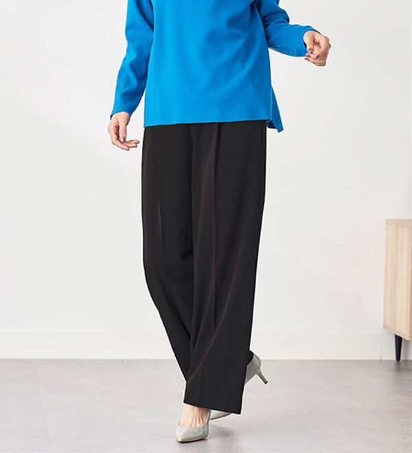 BELLUNA（ベルーナ）の「サマ見え！美脚タック使いワイドパンツ（ワイドパンツ・ガウチョ）」｜詳細画像