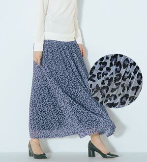 RANAN（ラナン）の「シフォンプリーツマキシスカート（ロングスカート）」｜レオパード柄