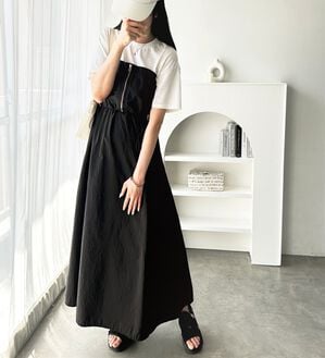 GeeRA（ジーラ）の「ハーフジップビスチェドッキングワンピース（その他ワンピース）」｜詳細画像