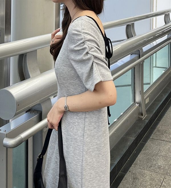 GeeRA（ジーラ）の「バックオープン配色リブワンピース（その他ワンピース）」｜詳細画像