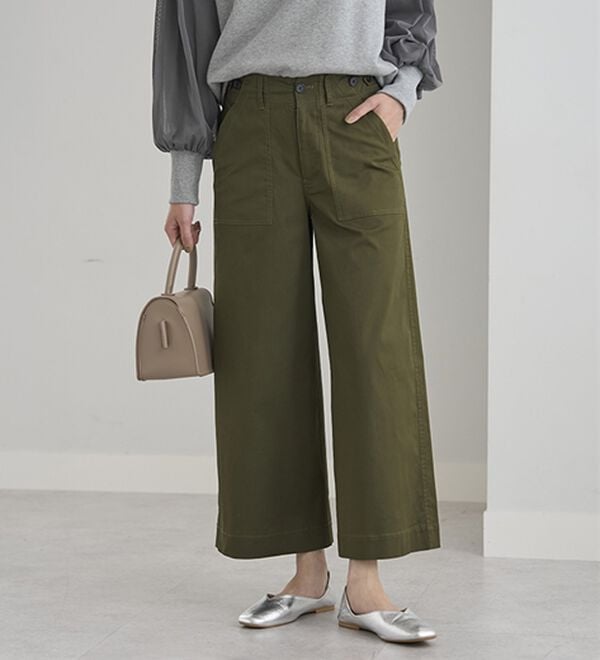 BELLUNA（ベルーナ）の「はっ水綿混ベイカーパンツ（フルレングスパンツ）」｜詳細画像