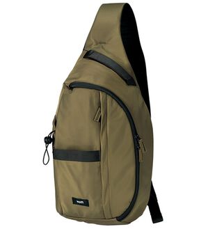 「＜ｗｏｔｔ＞ボトルポケット付きスリングバッグ（メンズボディバッグ・ウエストポーチ）」｜カーキ