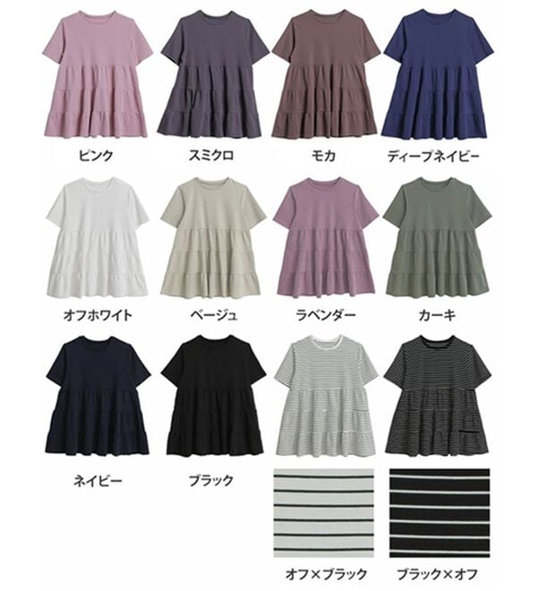 A HAPPY MARILYN（アハッピーマリリン）の「【Ｍ～８Ｌ】ヒップが隠れるティアードチュニック【ハッピーさらりん】（チュニック）」｜詳細画像