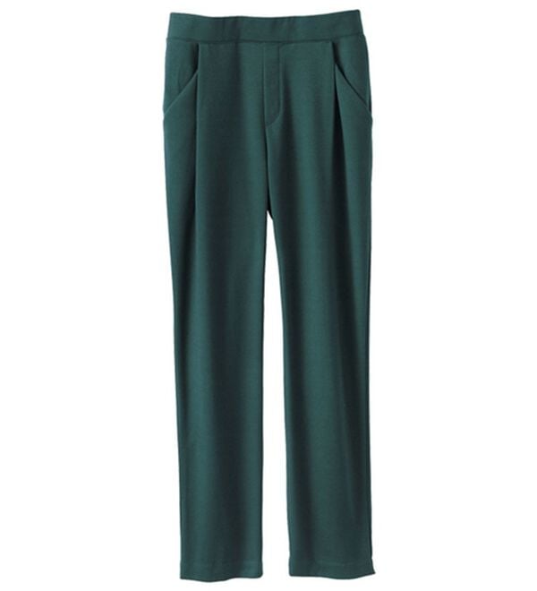 BELLUNA（ベルーナ）の「ウール見えストレッチすっきりパンツ（フルレングスパンツ）」｜グリーン